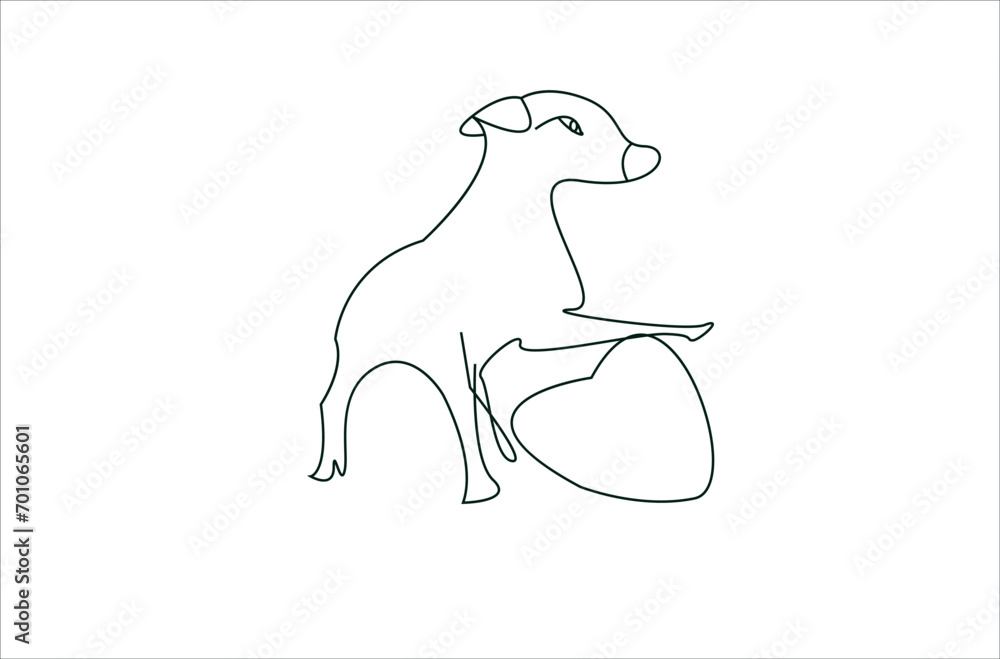 Vector animal,line art drawing or dog line art , illustration Vector animal,line art drawing or dog line art , illustration