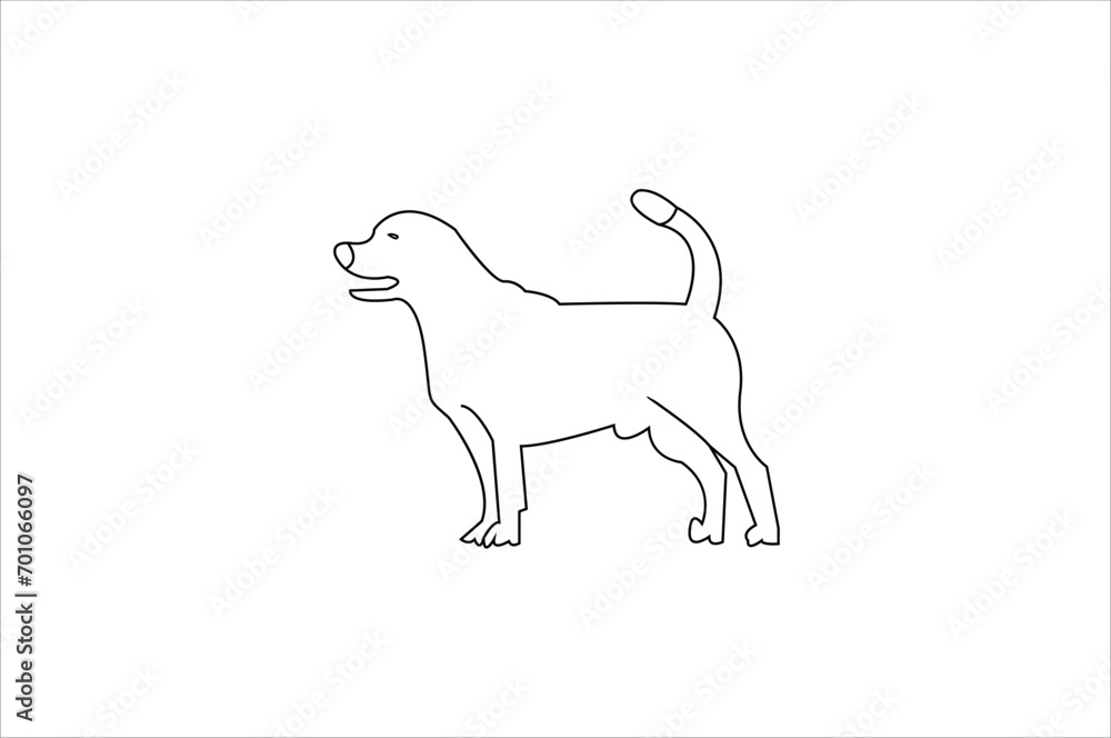 Vector animal,line art drawing or  dog line art , illustration