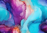 Colorful abstract alcohol ink painting background