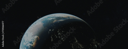 Wide image of the Earth made with Blender