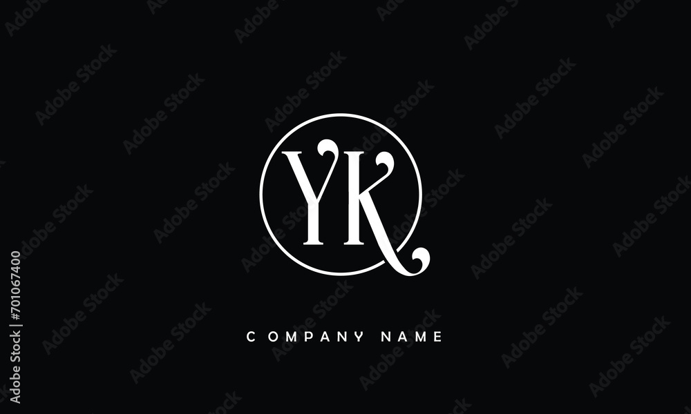 YK, KY, Y, K Abstract Letters Logo Monogram YK, KY, Y, K Abstract Letters Logo Monogram