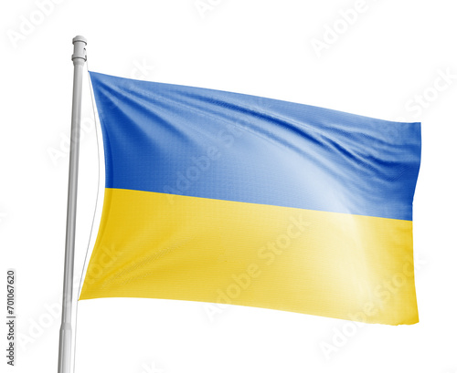 Ukraine national flag on white background.