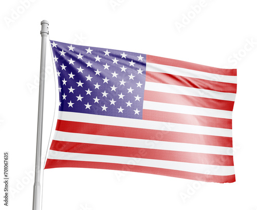 United States national flag on white background.