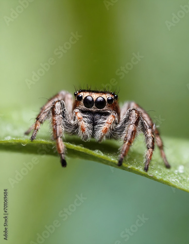 Cute jumping spider close-up