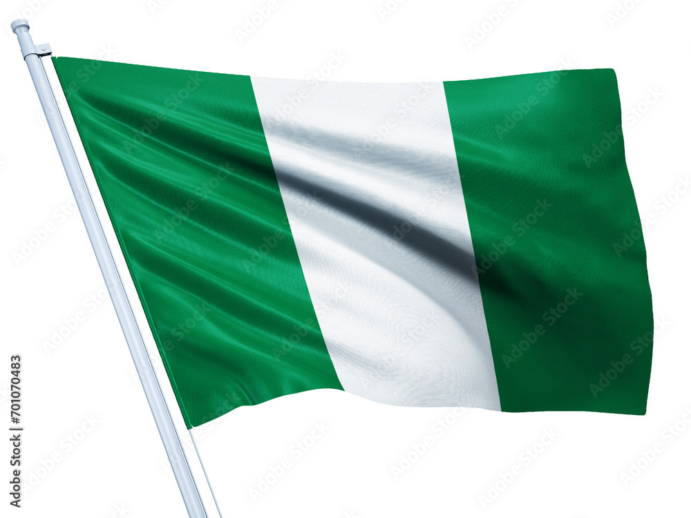 Obraz premium Nigeria national flag on white background.