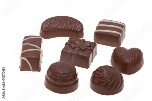 chocolate candies isolated