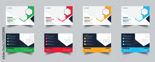 Modern Creative Corporate Post Card Template, Vector Template for Opening Invitation Editable, Professional Business Postcard Design, Event Card Design, Invitation Design, Direct Mail EDDM Template