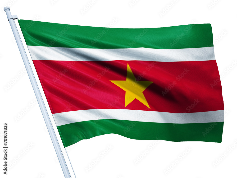 Obraz premium Suriname national flag on white background.