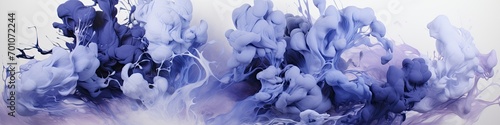 Ethereal Blue Clouds Panoramic Art - Tranquil Shades of Blue for Contemporary Interior Wall Decor