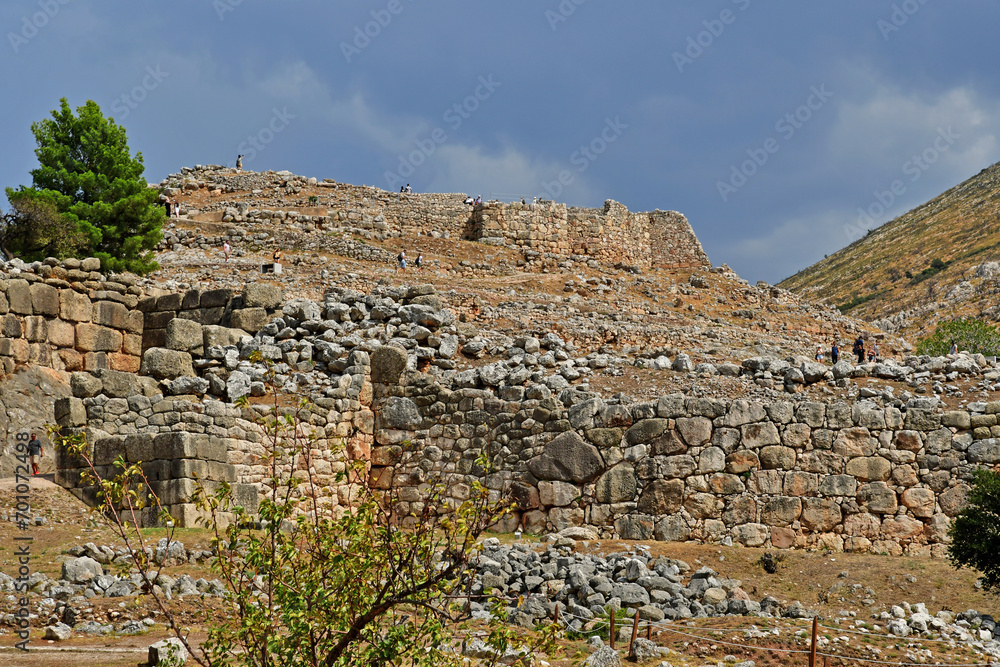 Mycenae; Greece - august 30 2022 : archaeological site