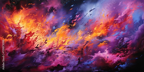 Fiery Abstract Sky Explosion Painting