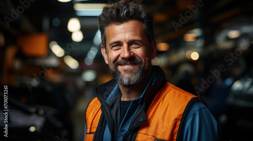 Smiling man working in a warehouse