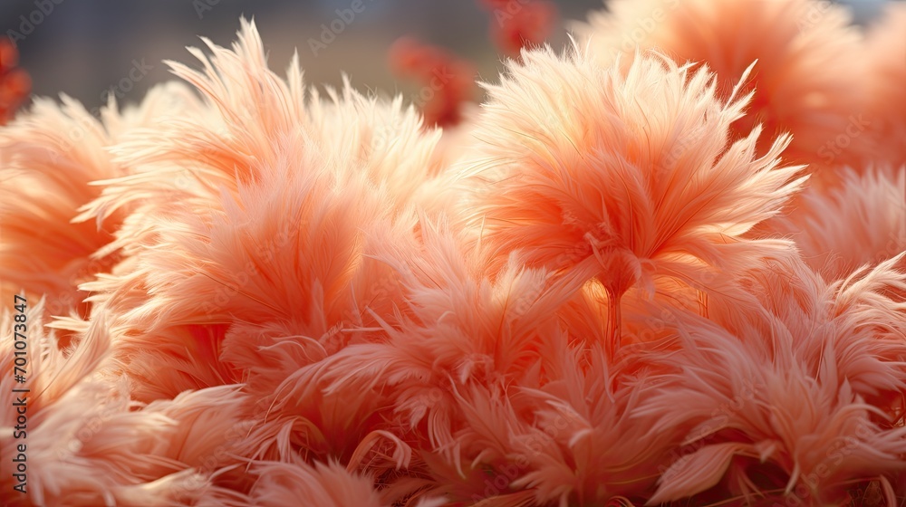  floral fluffy banner in peach fuzz color, 2024 year trend
