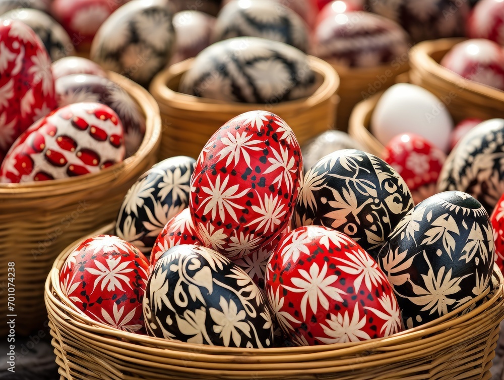 Traditional Folk Art Easter Eggs on Display Traditional Folk Art Easter Eggs on Display