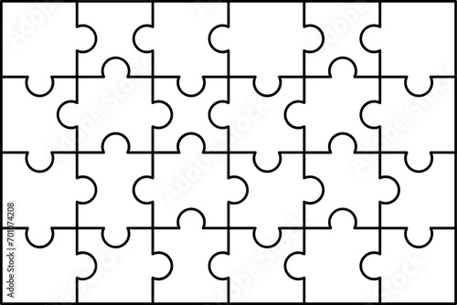 Rectangle Jigsaw Puzzle Outline Template
