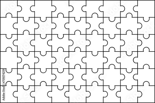 Rectangle Jigsaw Puzzle Outline Template © natchapohn