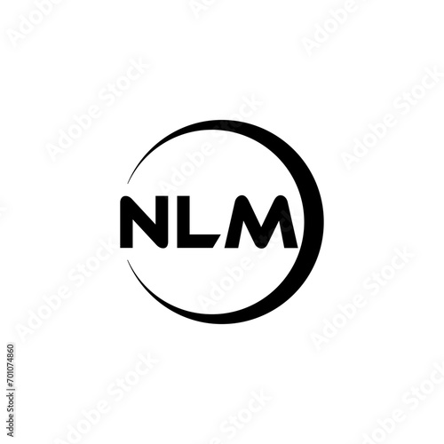 NLM letter logo design with white background in illustrator, cube logo, vector logo, modern alphabet font overlap style. calligraphy designs for logo, Poster, Invitation, etc.