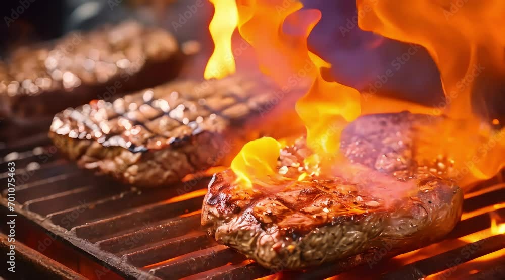 Meat on the grill clip (mp4) made with Ai generative technology Meat on the grill clip (mp4) made with Ai generative technology