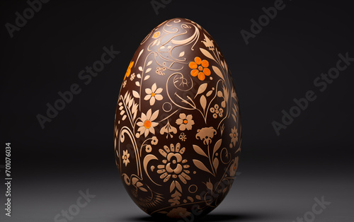 Floral Embellished Easter Egg on a Soft Background