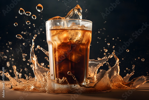 Ice tea drink, ice tea, drink, fresh iice tea on ice, ice cubes inn ice tea drink photo