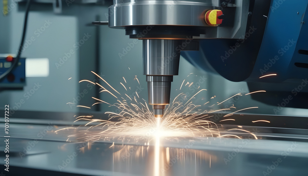 Technician operating cnc machinery in metal industry Technician operating cnc machinery in metal industry
