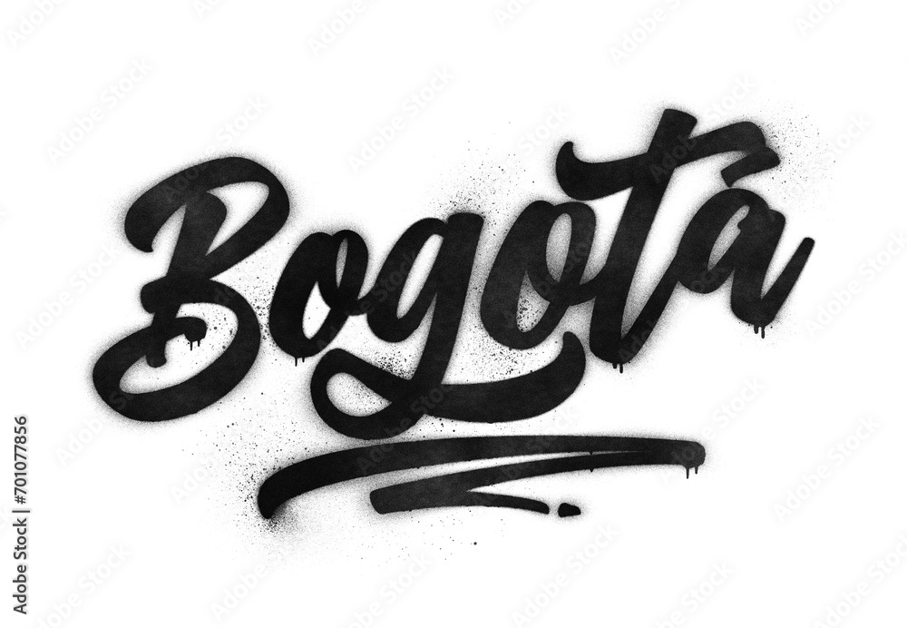 Bogotá city name written in graffiti-style brush script lettering with ...