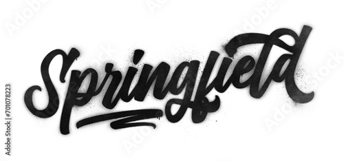 Springfield city name written in graffiti-style brush script lettering with spray paint effect isolated on transparent background