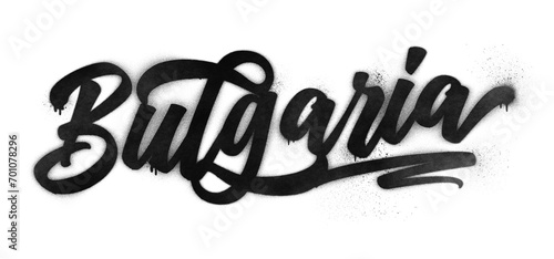 Bulgaria country name written in graffiti-style brush script lettering with spray paint effect isolated on transparent background