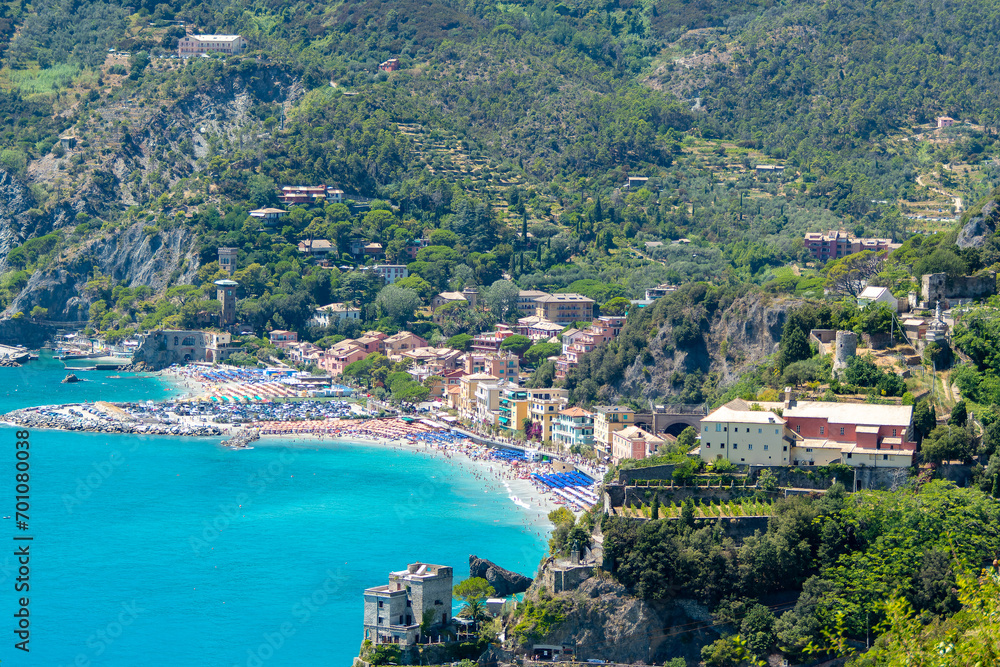 Monterosso, Italy, July 27, 2023. View of the coast of Portovenere al Mare