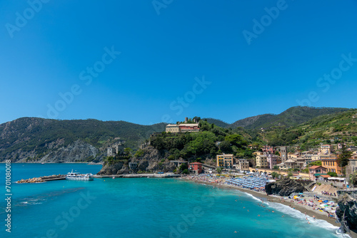 Fototapeta Naklejka Na Ścianę i Meble -  Monterosso, Italy, July 27, 2023. View of the coast of Portovenere al Mare
