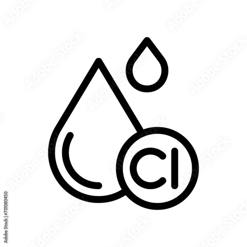 chlorine line icon