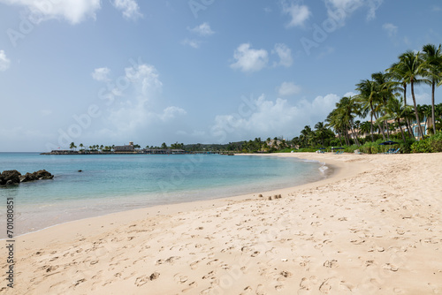 Fototapeta Naklejka Na Ścianę i Meble -  Heywoods Beach, Barbados: view of the tropical beach along the caribbean coast.
