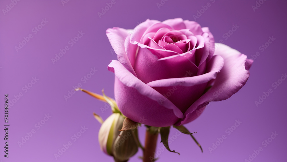 Fototapeta premium Delicate lilac flower with purple and pink petals in selective focus