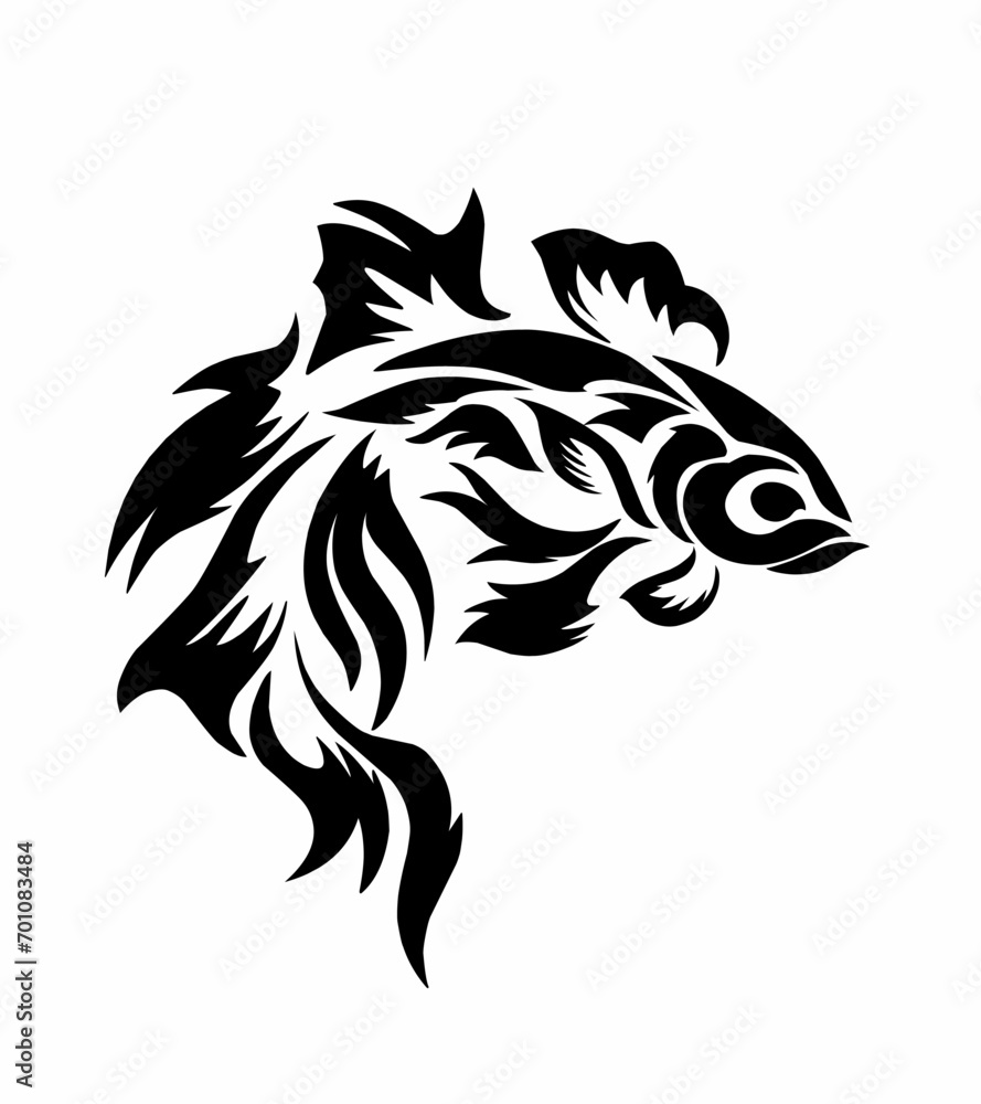 Fototapeta premium illustration vector graphic of design tribal art betta fish for tattoo symbols