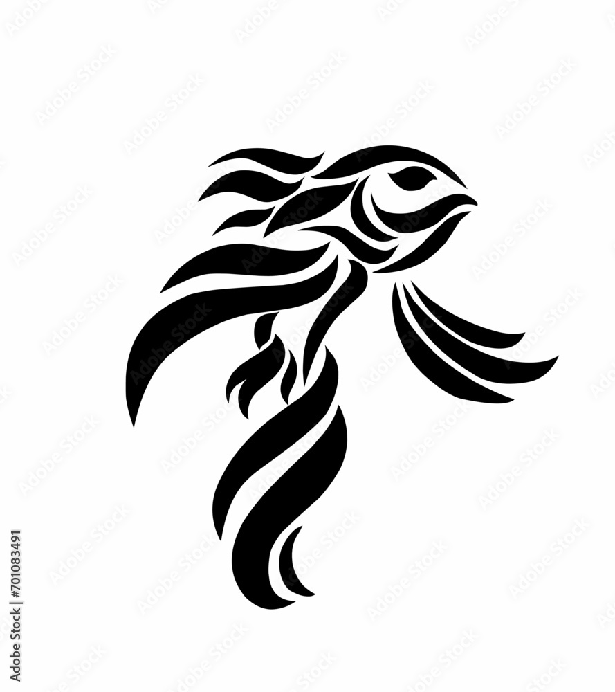Naklejka premium illustration vector graphic of design tribal art betta fish for tattoo symbols