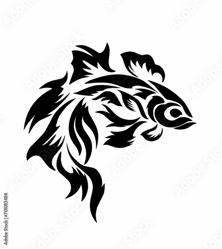 Wallpaper Mural illustration vector graphic of design tribal art betta fish for tattoo symbols Torontodigital.ca