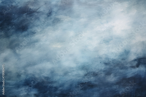 Smokey Canvas  Abstract Tones in Dark Blue and White