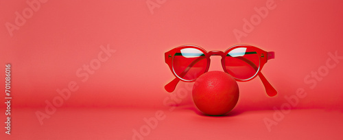 Red nose day , April full day, Red nose and sunglasses