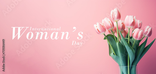 Women's day with tulip on 8 march