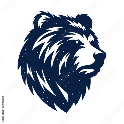 Black and white bear head logo for gamingesports.