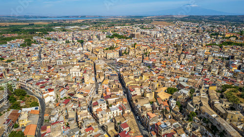 Aerial View of Lentini  Syracuse  Sicily  Italy  Europe