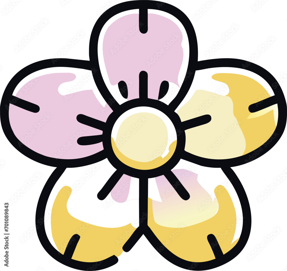 flower, icon doodle offset fill