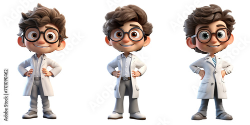 3D Cartoon Scientist Character