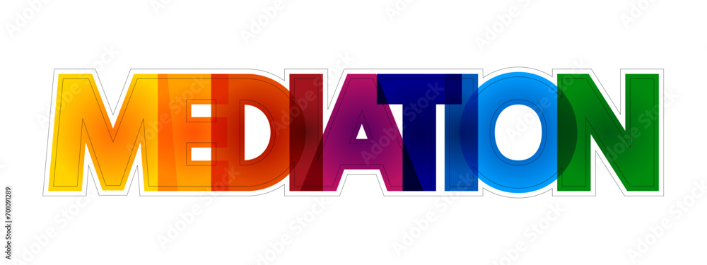 Mediation colorful text quote, concept background Mediation colorful text quote, concept background