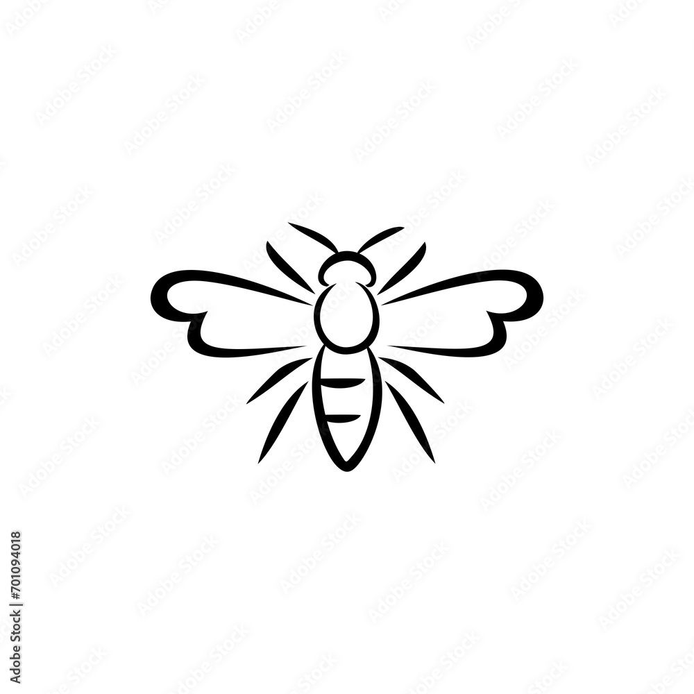 Linear bee graphic design Linear bee graphic design