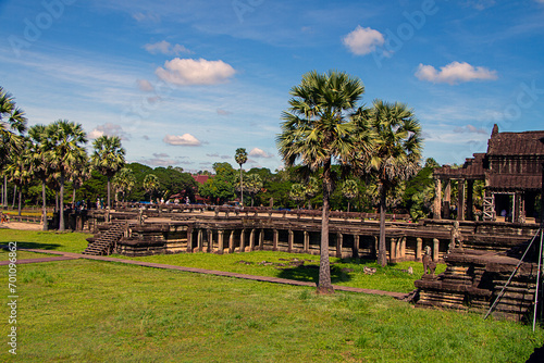 Angkorwat Temple Complex in Cambodia. Considered as the largest temple complex of the World. Constructed as Hindu temple dedicated to God Vishnu for Khmer Empire by King Suryavarman II in 12 Century