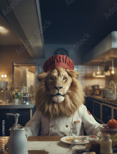 The king of the jungle becomes a chef, a wild mix of flavor and culinary technology. photo