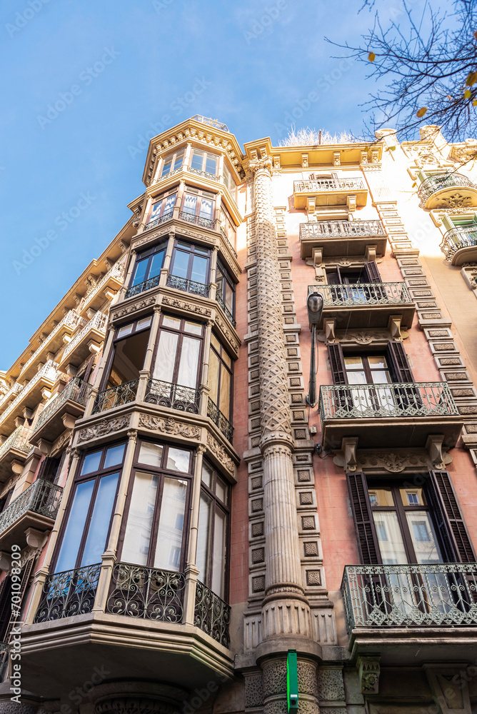 Modernist style building, Barcelona, Catalonia, Spain
