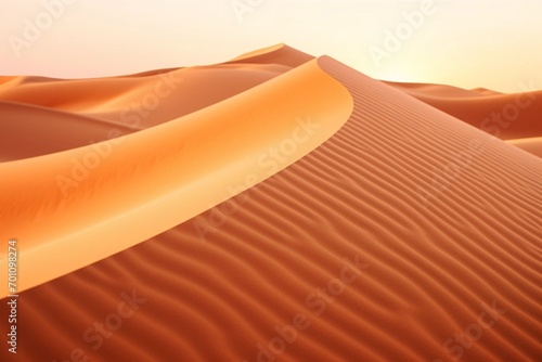 Sunset over Empty Quarter Desert Dunes near Saudi Arabia and UAE border  Emirate of Abu Dhabi.