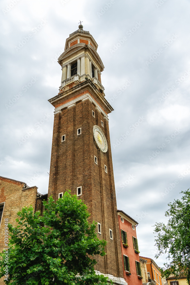 Church tower, Chiesa dei Santi Apostoli church, Venice, Veneto, Italy